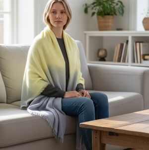 Dkny ombre scarf . Yellow Gray